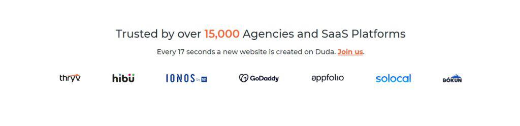 Duda is one of the best website builders trusted by over 15,000 customers. 